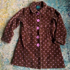 Mini Boden Adorable POLKADOT Pea Coat size 2-3 💜